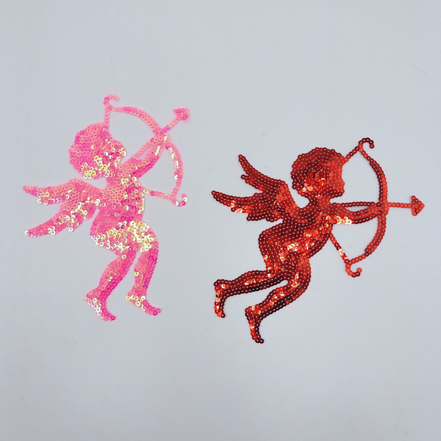 Sequin Pink or Red Cupid with a Bow and Arrow Patches - Ships from USA