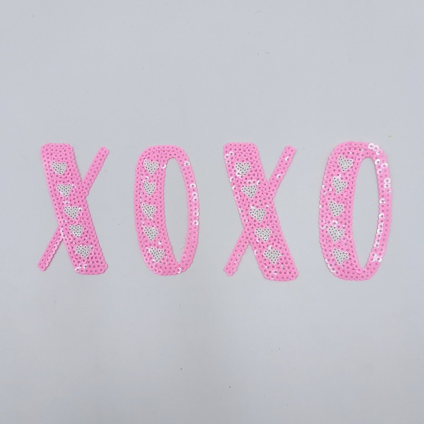 Sequin Pink or Red XOXO Heart Patches - Ships from USA