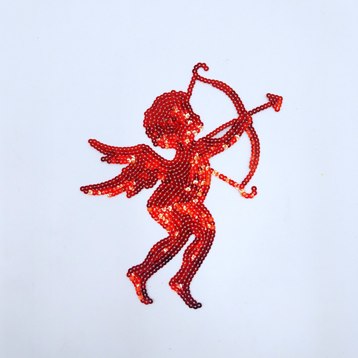 Sequin Pink or Red Cupid with a Bow and Arrow Patches - Ships from USA