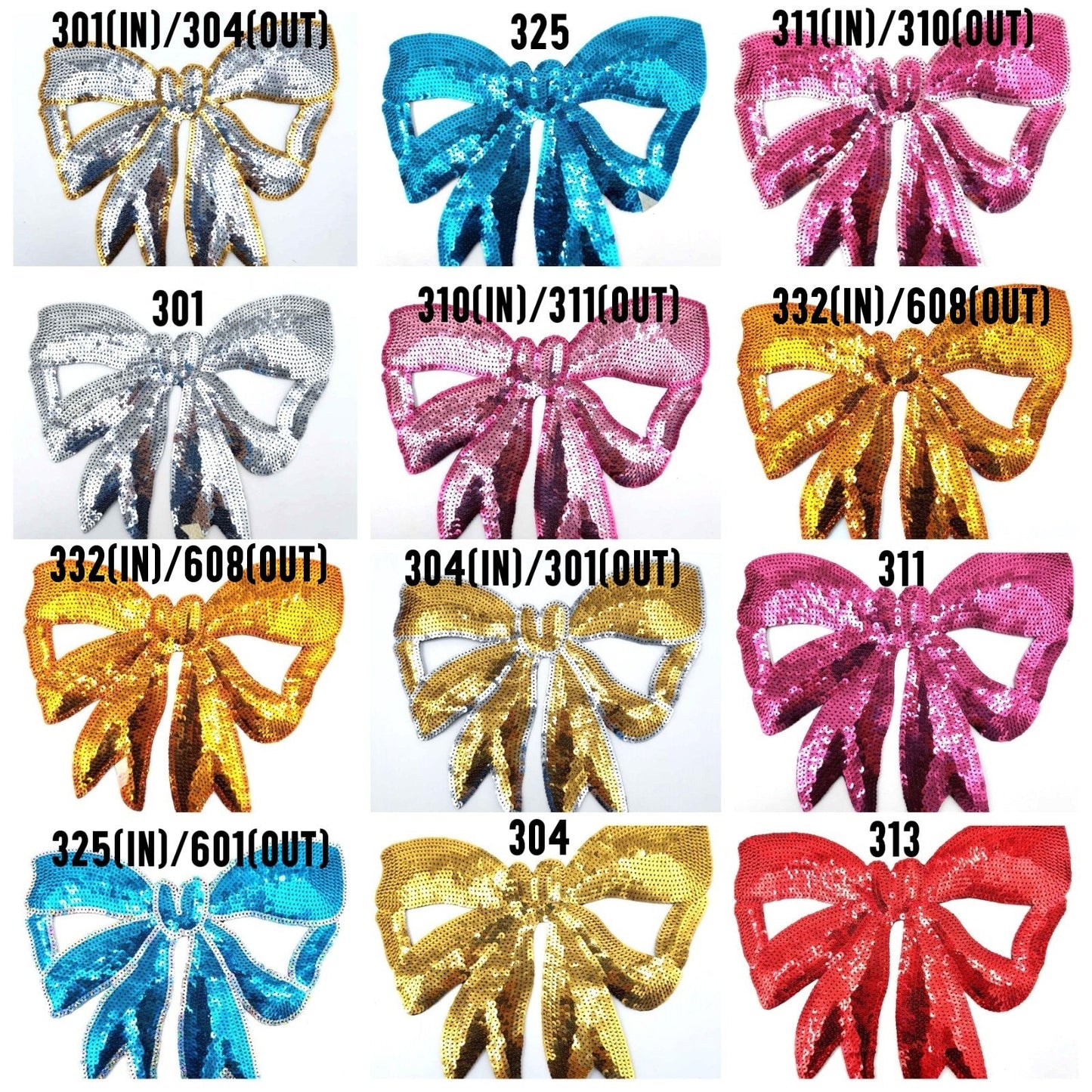 Sequin Big Bow Patches - Ships from USA