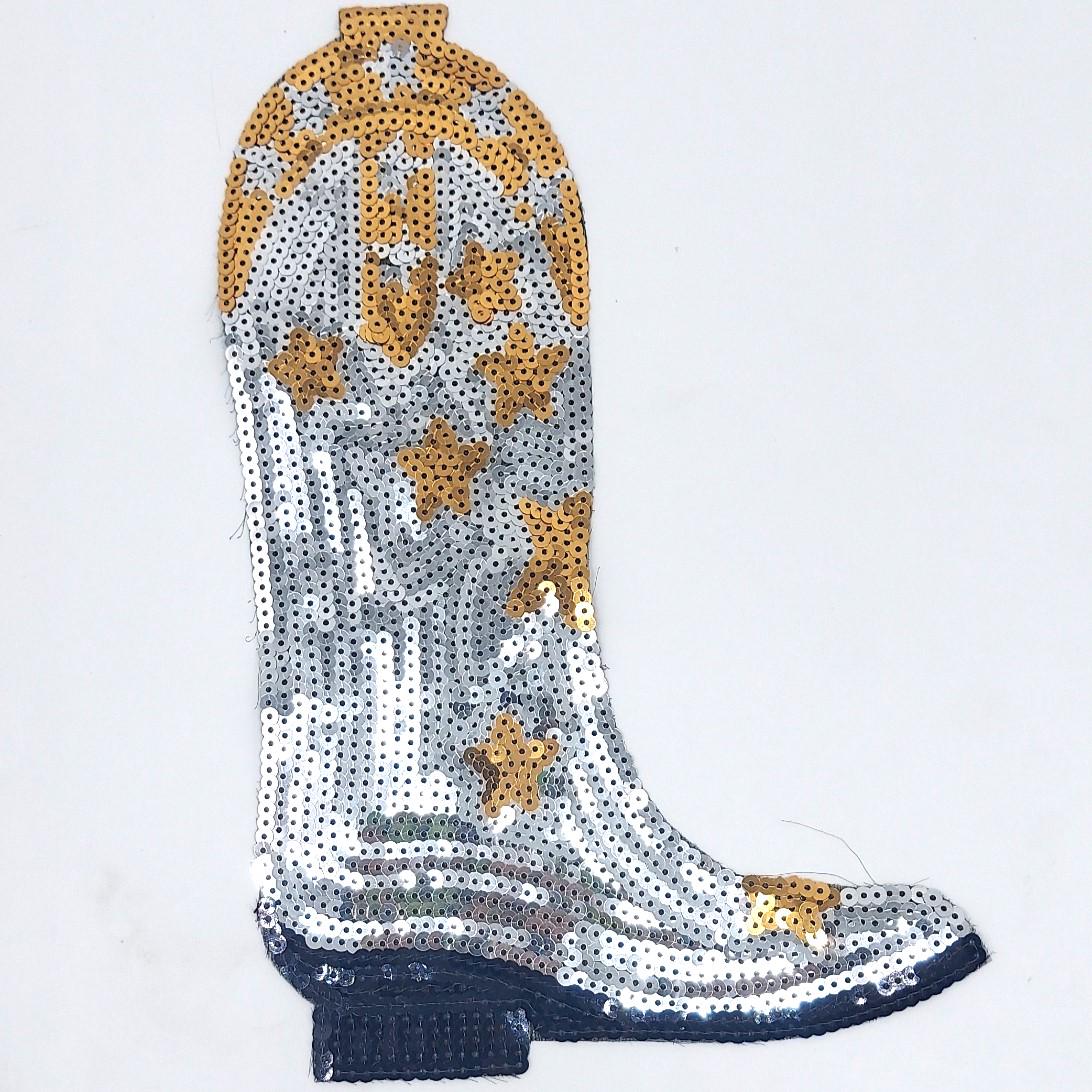 Sequin Cowboy Boot Patches - Ships from USA