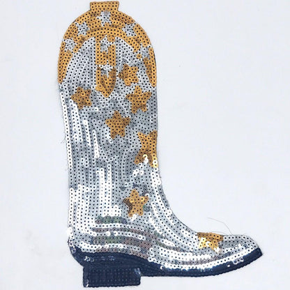 Sequin Cowboy Boot Patches - Ships from USA