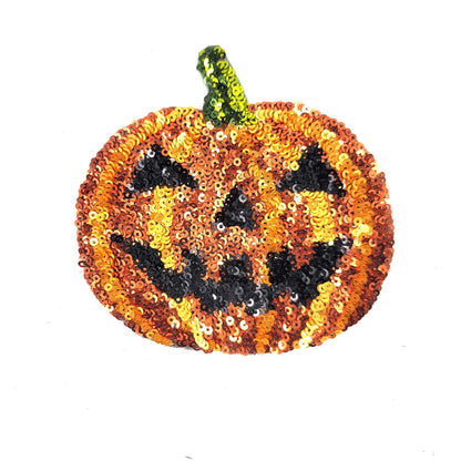 Sequin Halloween Pumpkin Ghost Bats Spider and Webs Patches - Ships from USA