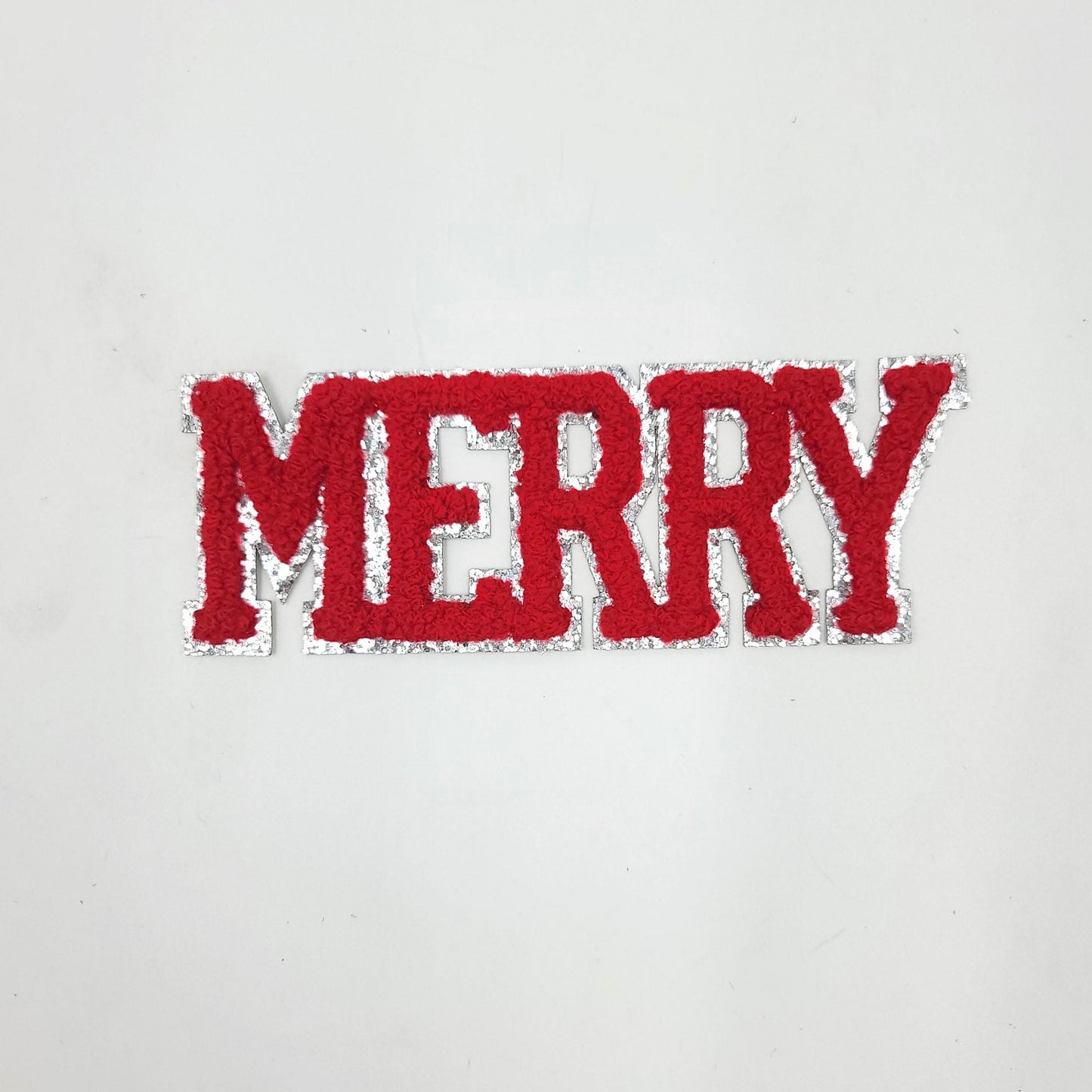 Sequin and Chenille Merry Christmas Santa Patches - Ships from USA