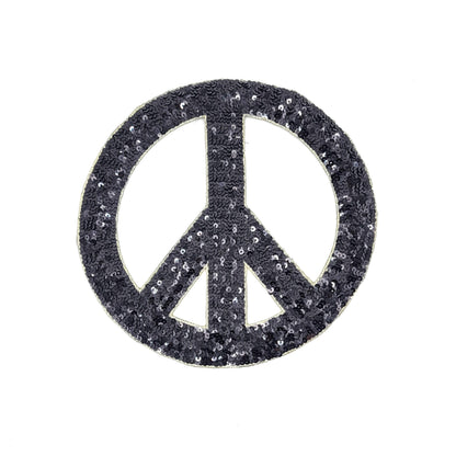 Multiple Colors Large Peace Sign Sequin Patches - Ships from USA