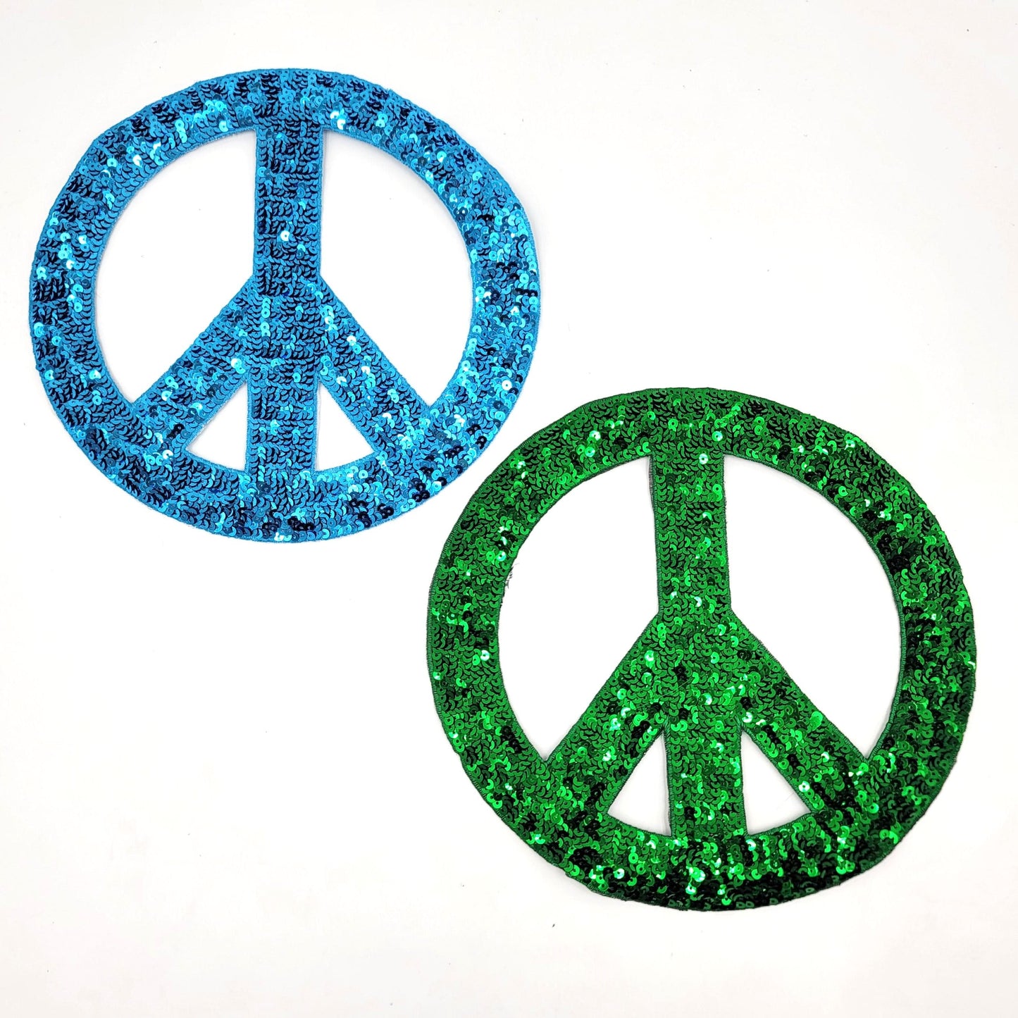Multiple Colors Large Peace Sign Sequin Patches - Ships from USA