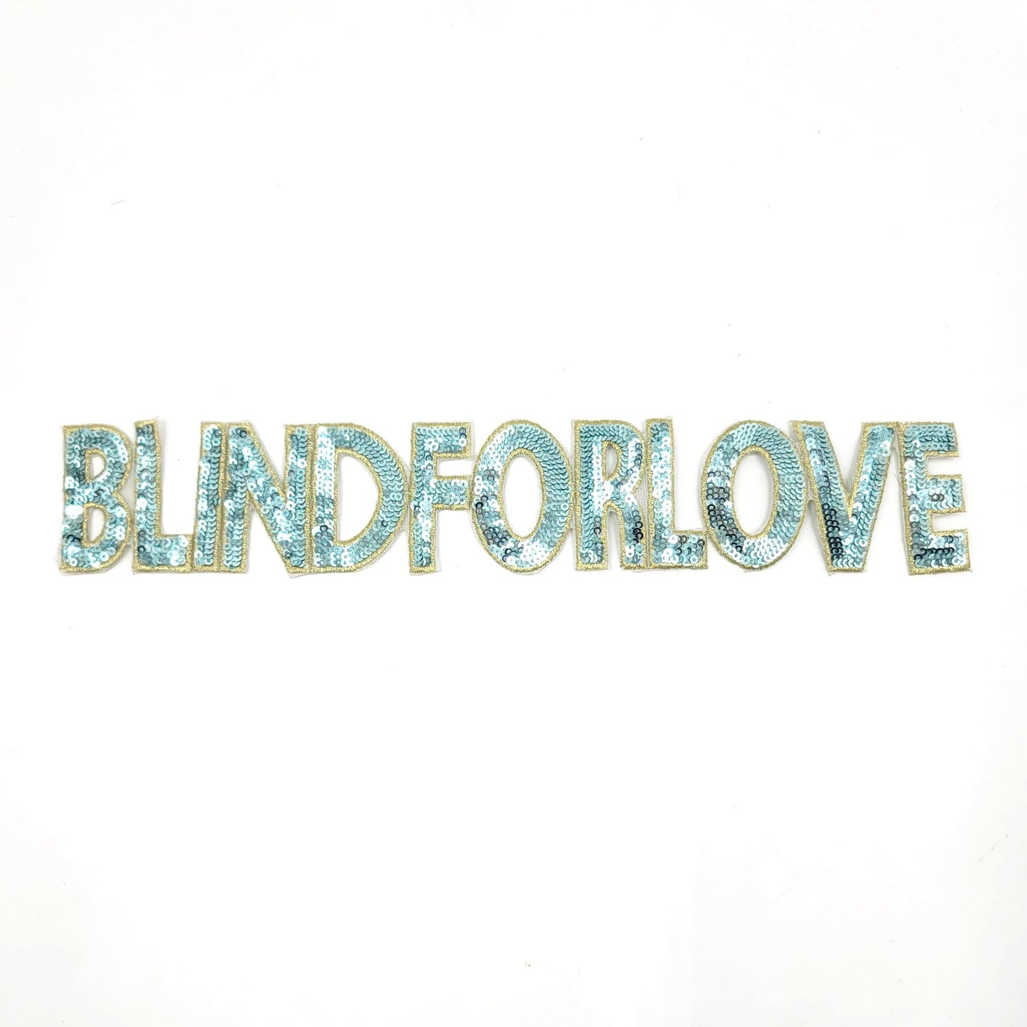 Sequin Blind for Love Word Patches in Pink, Silver, Blue, Gold - Ships from USA