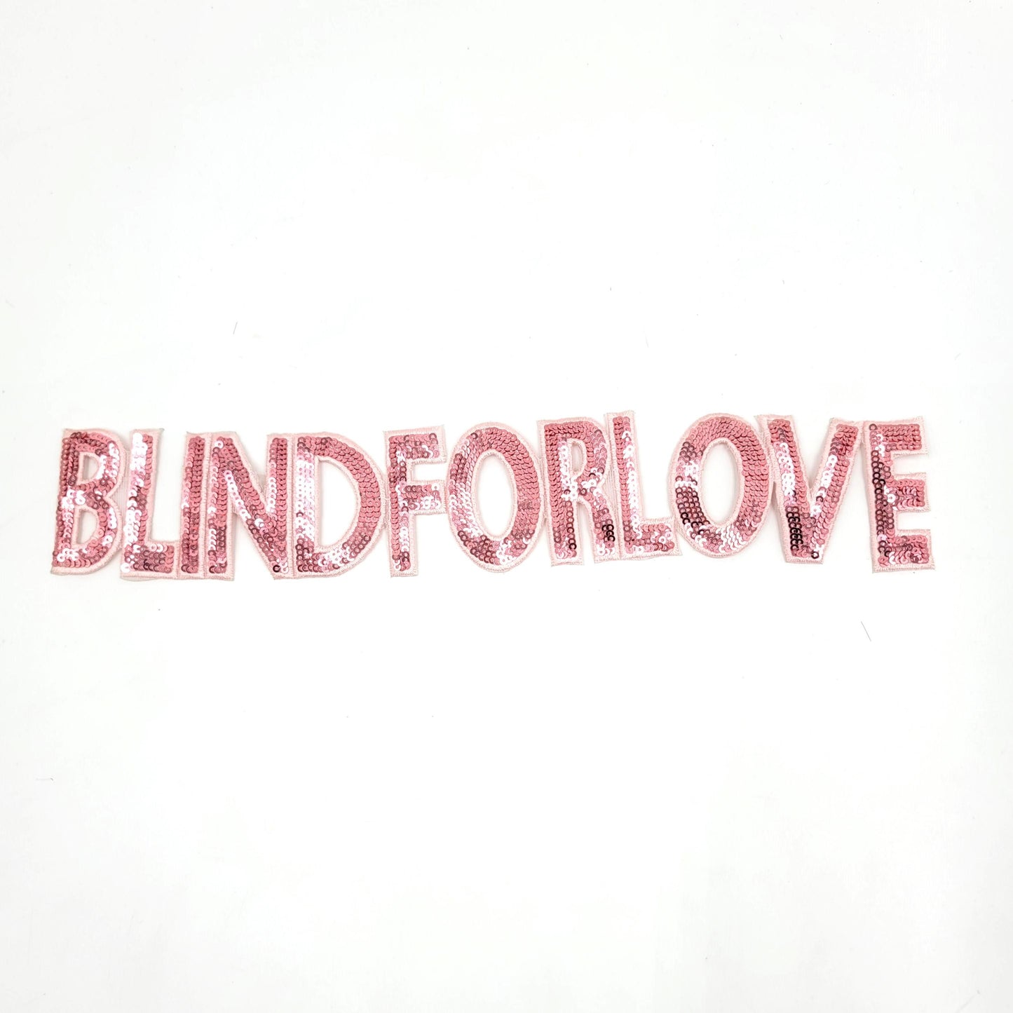 Sequin Blind for Love Word Patches in Pink, Silver, Blue, Gold - Ships from USA