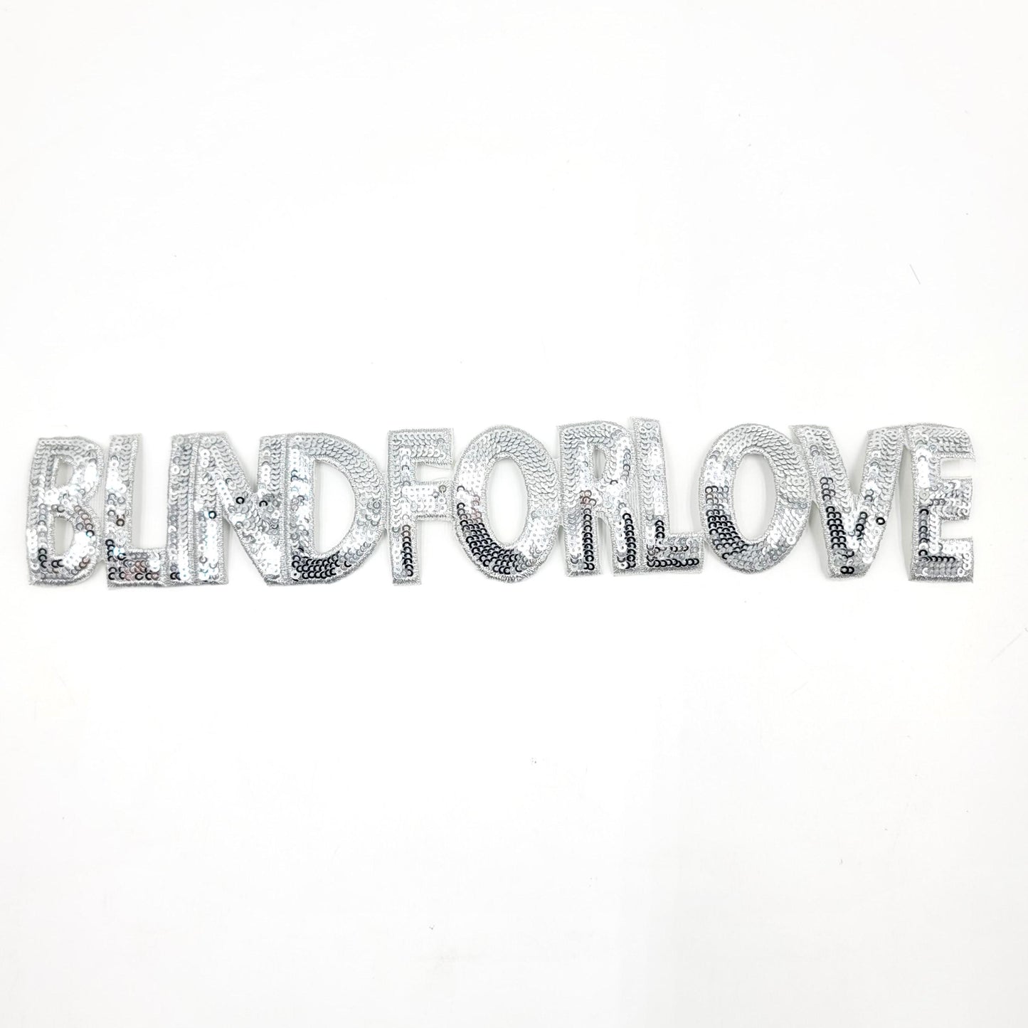 Sequin Blind for Love Word Patches in Pink, Silver, Blue, Gold - Ships from USA