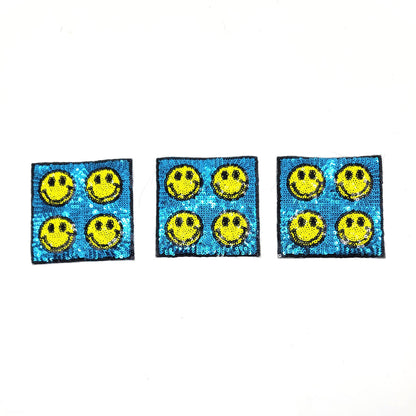 Sequin Happy Face Licky Face Star Rainbow Collage Smiley Faces - Ships from USA