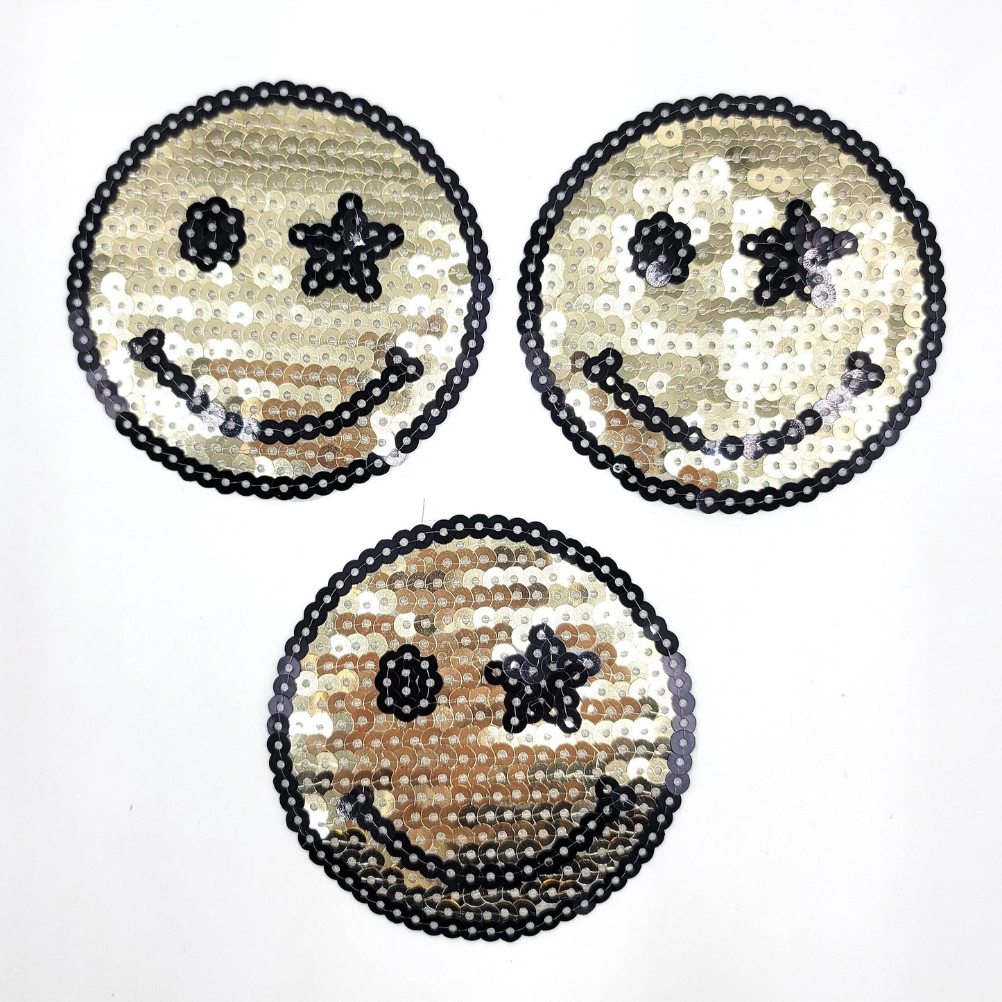 Sequin Happy Face Licky Face Star Rainbow Collage Smiley Faces - Ships from USA
