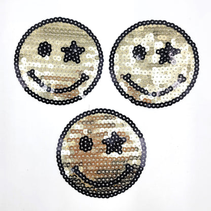 Sequin Happy Face Licky Face Star Rainbow Collage Smiley Faces - Ships from USA