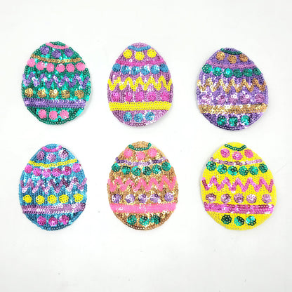 Sequin Colorful Easter Egg Patches - Ships from USA