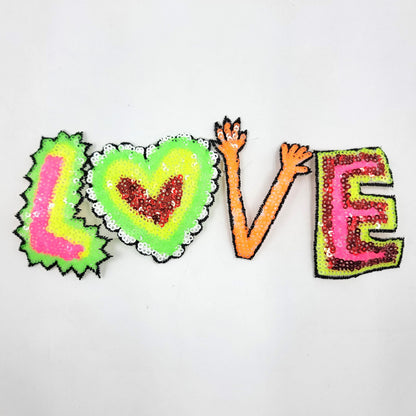 Sequin LOVE, Do What You Want, Do What You Love and Dance Love Sing Live Patches - Ships from USA