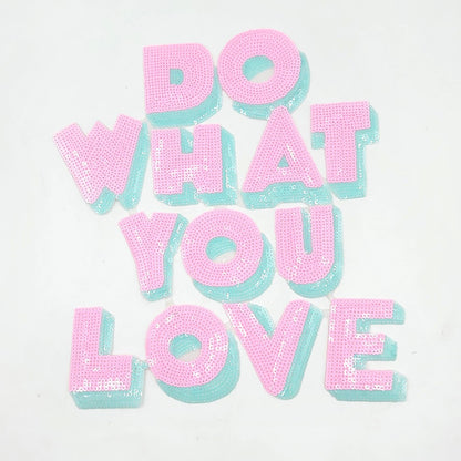 Sequin LOVE, Do What You Want, Do What You Love and Dance Love Sing Live Patches - Ships from USA