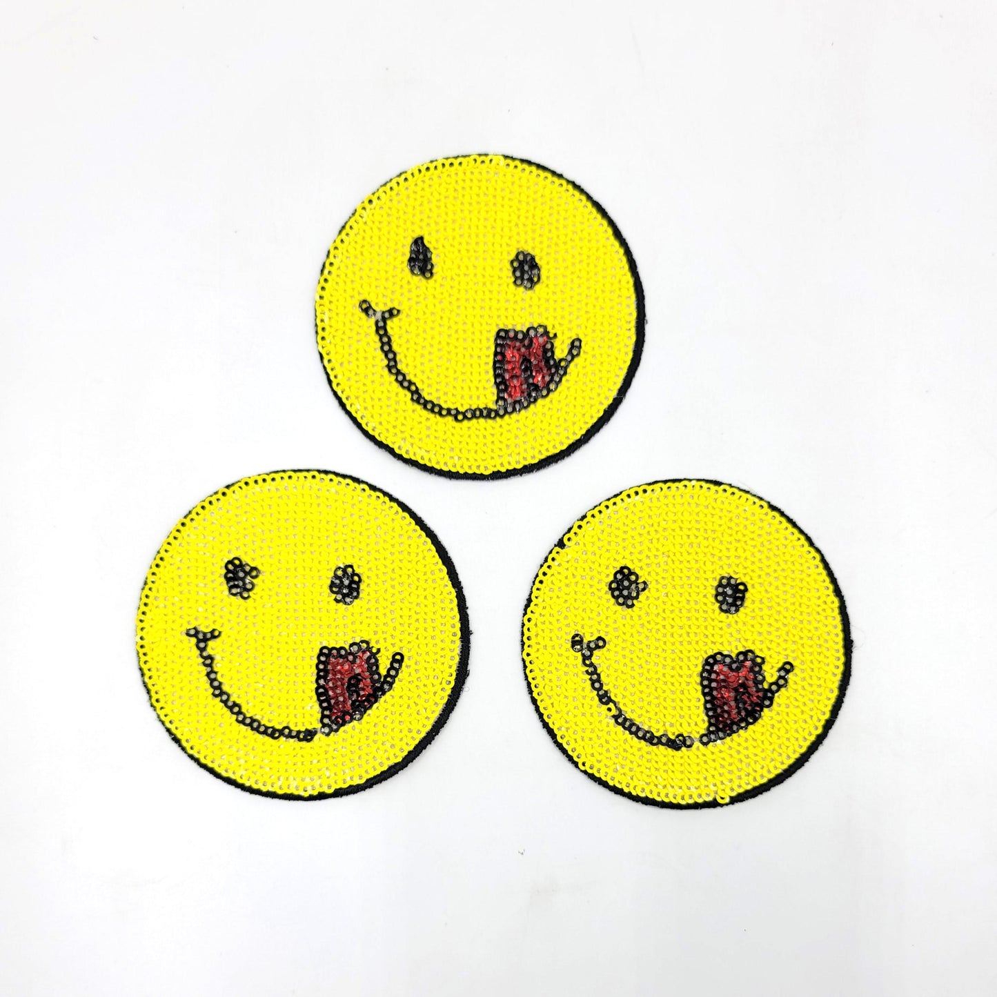 Sequin Happy Face Licky Face Star Rainbow Collage Smiley Faces - Ships from USA