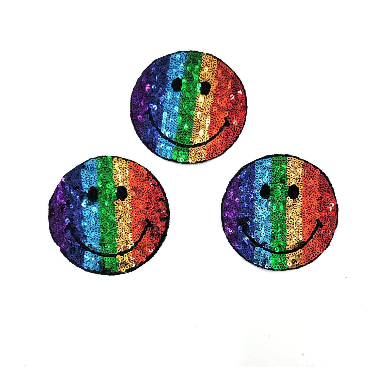 Sequin Happy Face Licky Face Star Rainbow Collage Smiley Faces - Ships from USA
