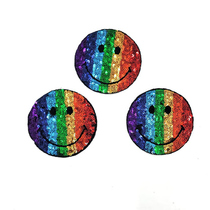 Sequin Happy Face Licky Face Star Rainbow Collage Smiley Faces - Ships from USA