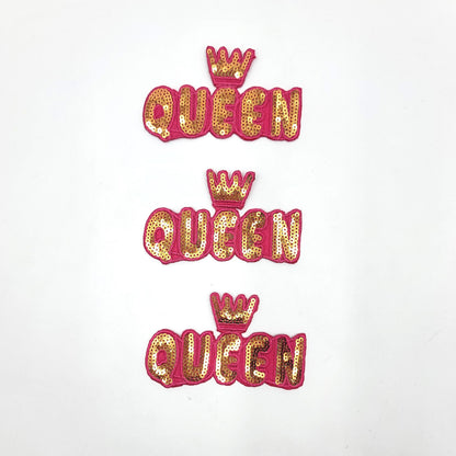 Sequin Gold Queen Crown and Queen with Crown - Ships from USA