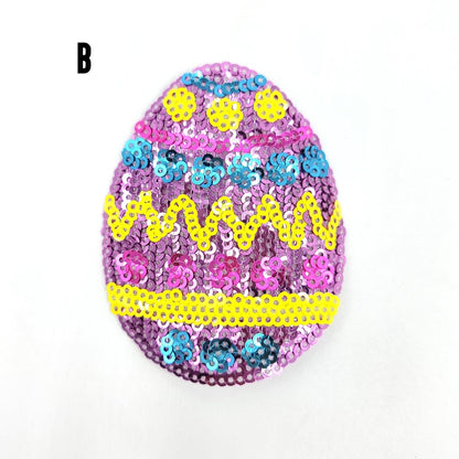 Sequin Colorful Easter Egg Patches - Ships from USA