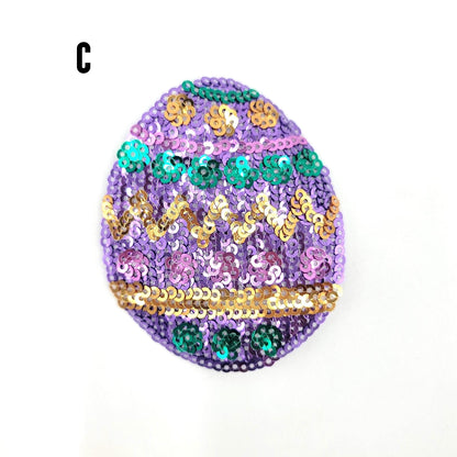 Sequin Colorful Easter Egg Patches - Ships from USA