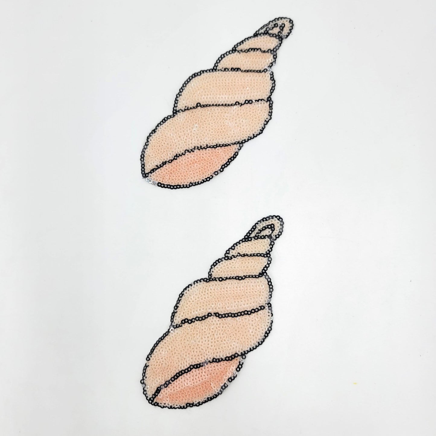 Sequin Conch Mermaid Spiral Sea Shells Patches - Ships from USA