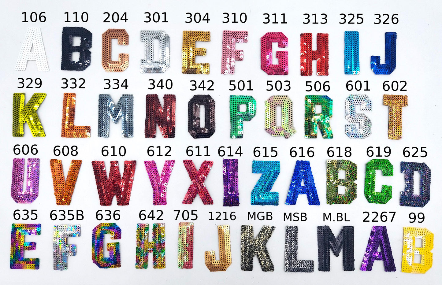 WHITE NOW AVAILABLE 2.5" Sequin Letters (Color Options)