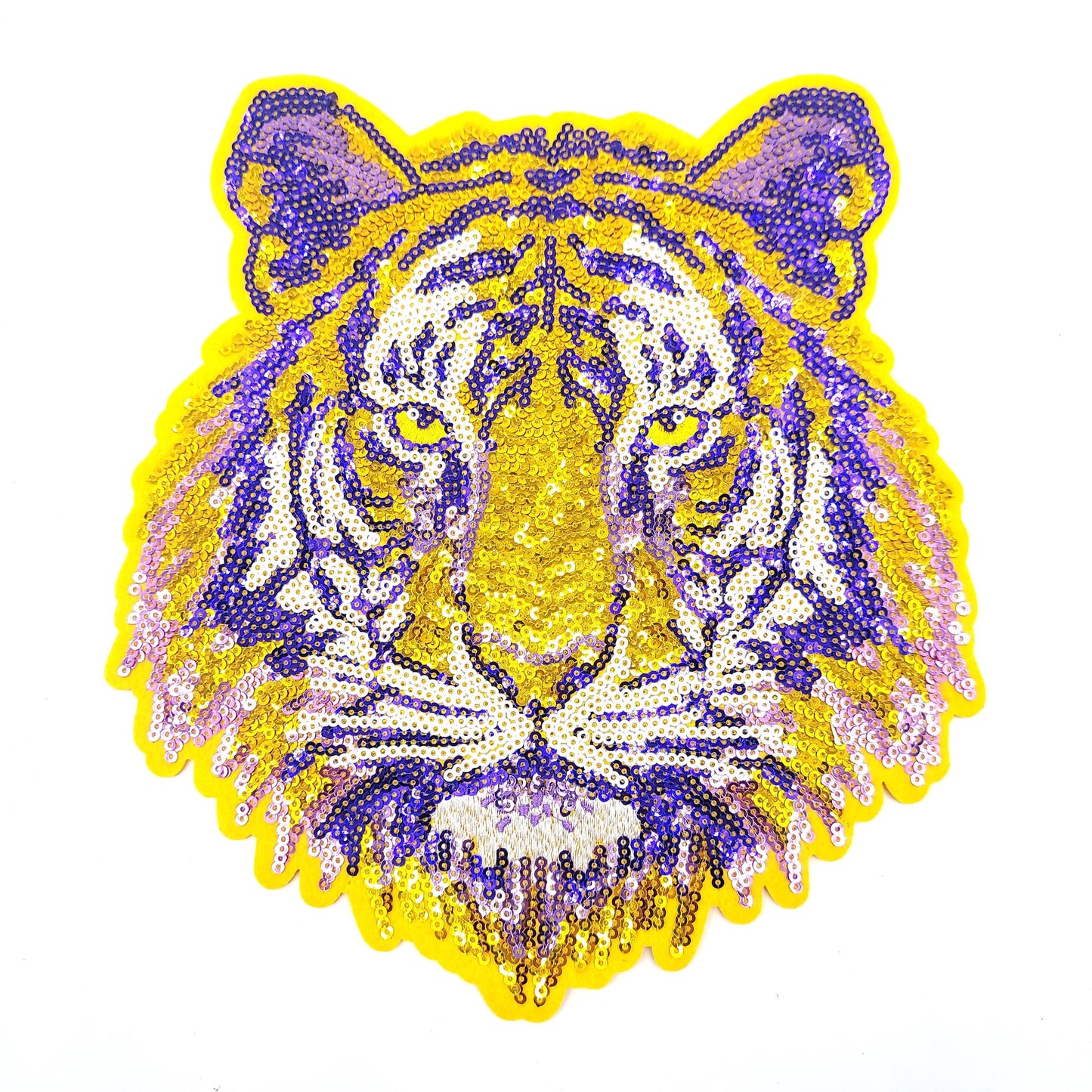Sequin Purple and Yellow Tiger - Ships from USA