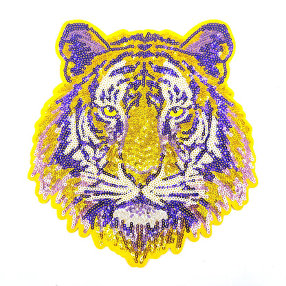 Sequin Purple and Yellow Tiger - Ships from USA
