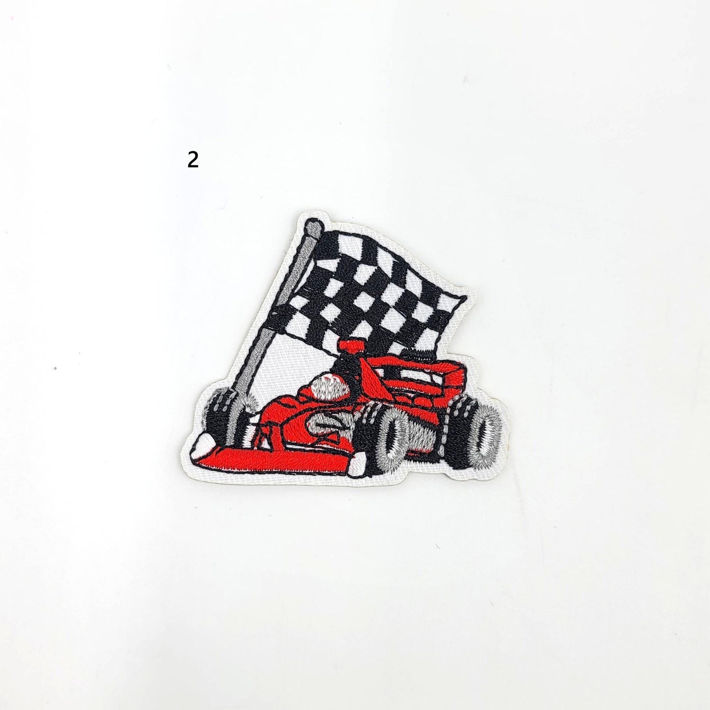 Small Embroidery Race Car Patches - Ships from USA