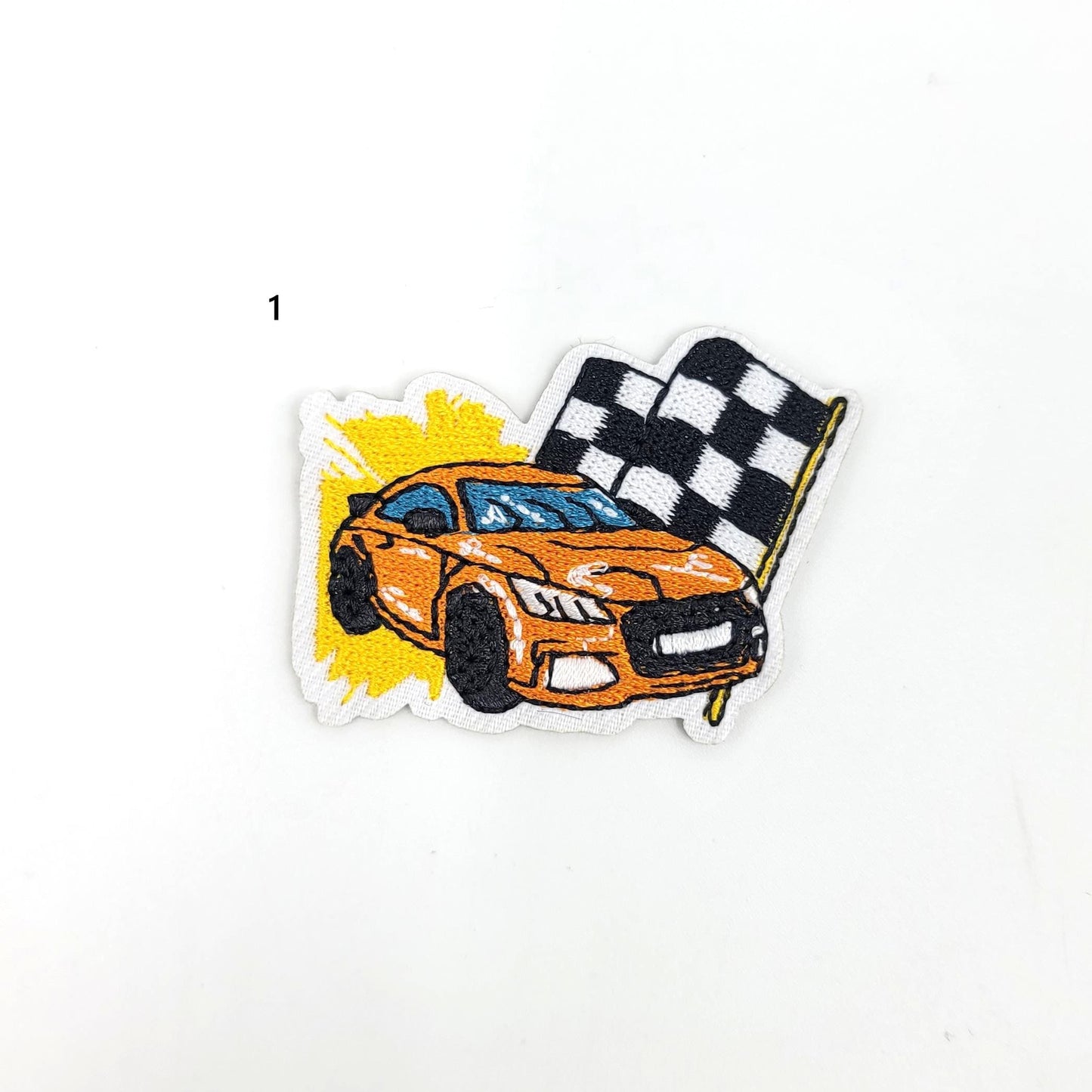 Small Embroidery Race Car Patches - Ships from USA