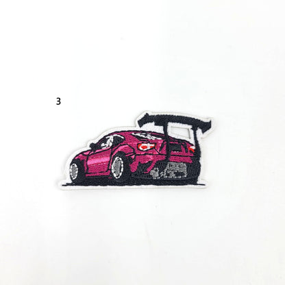 Small Embroidery Race Car Patches - Ships from USA